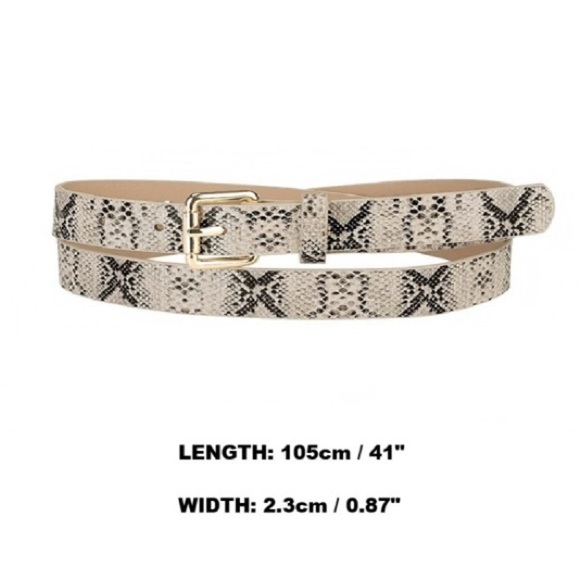 Neutral Snakeskin Print Belt (U411) - Picture 3 of 4